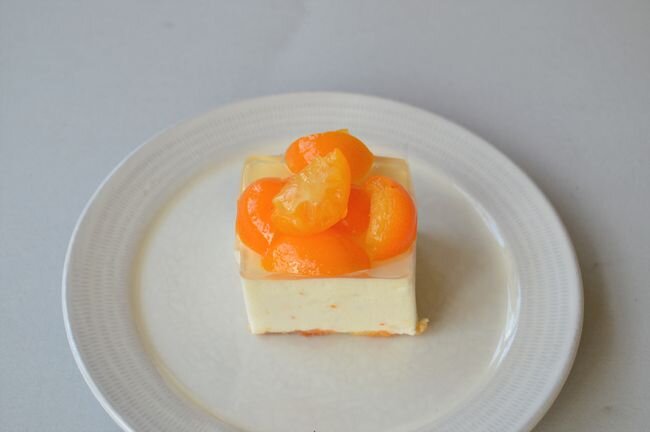 金柑と蜂蜜のレアチーズケーキ
